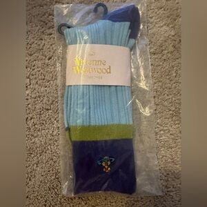 Vivienne Westwood women Light Blue and Purple Socks